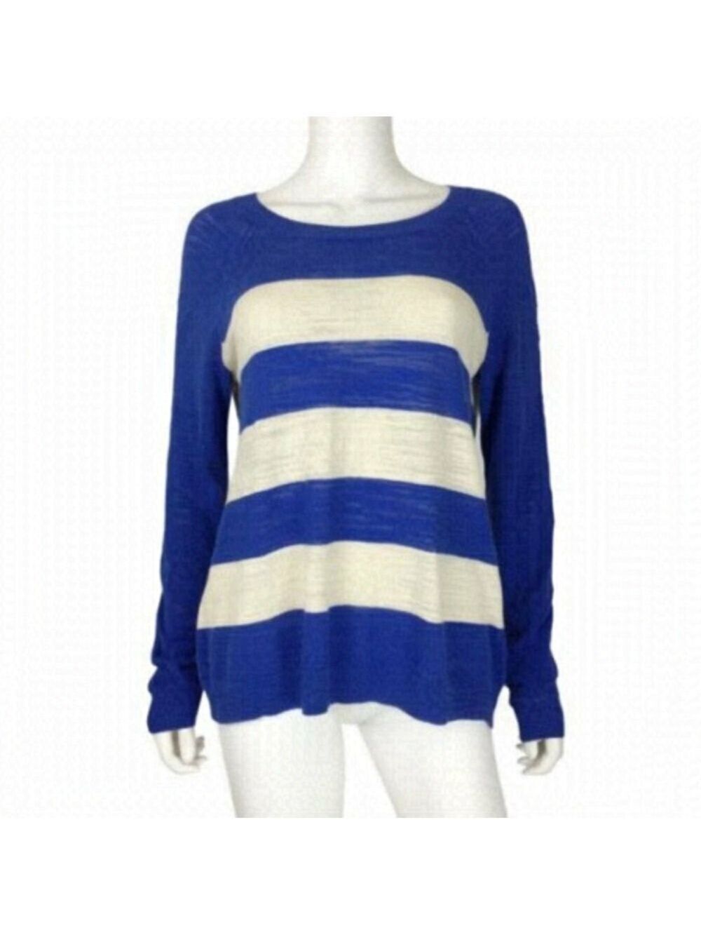 Madewell - Lightweight Knit Blue And Ivory Long Sleeved Sweater Size S